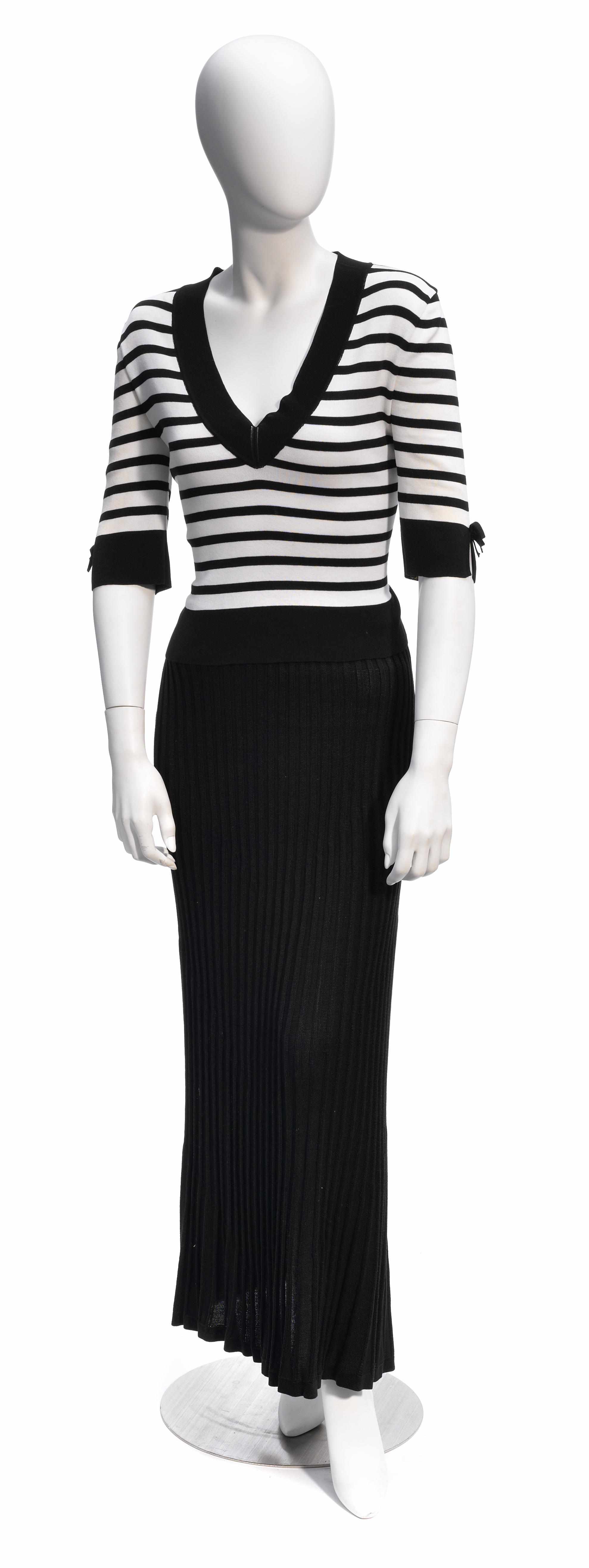 Appraisal: A Sonia Rykiel black and white stripe sweater size together