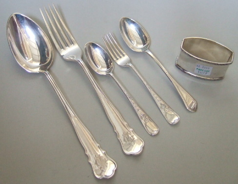 Appraisal: A silver christening spoon and fork London and a Victorian