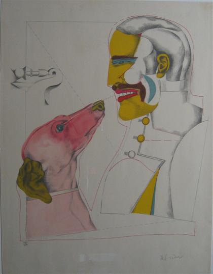 Appraisal: RICHARD LINDNER american - MAN'S BEST FRIEND pencil signed and