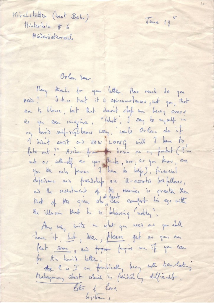 Appraisal: FRANTICALLY BUSY WITH TRANSLATING 'MAHAGONNY' AUDEN WYSTAN HUGH Autograph Letter