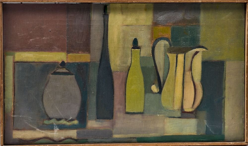 Appraisal: Midcentury American Still Life Oil on Canvas Mid-century American still