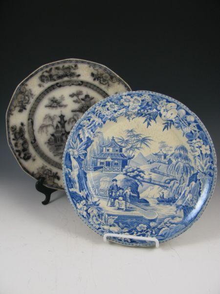 Appraisal: Two English Transferware Plates th c the first depicting an