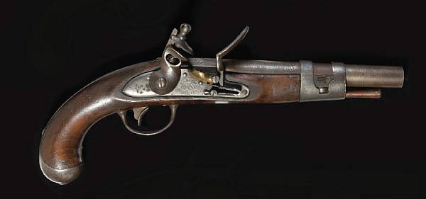 Appraisal: A U S Army Model flintlock martial pistol by Simeon