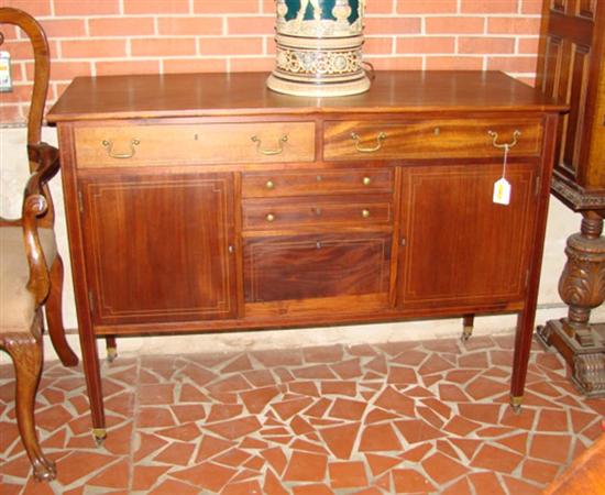 Appraisal: American inlaid walnut huntboard circa H W D