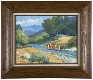 Appraisal: Nicholas Firfires ''Cows in the River'' signed lower left Nicholas