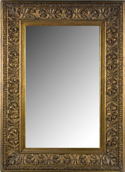 Appraisal: Large Gilt Framed Wall Mirror th century white pine deep