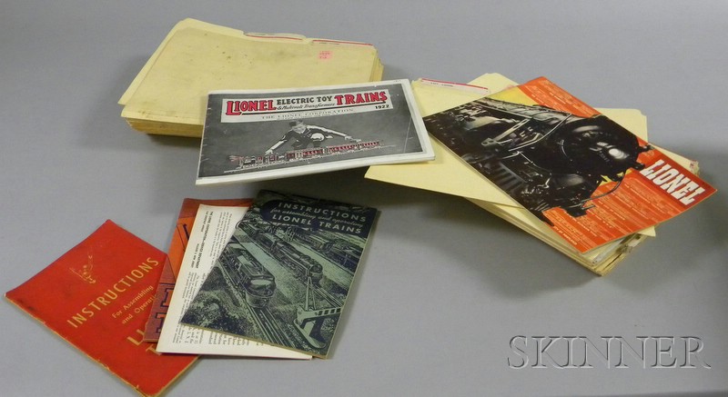 Appraisal: Group of Lionel Train Ephemera including electric train catalogues with