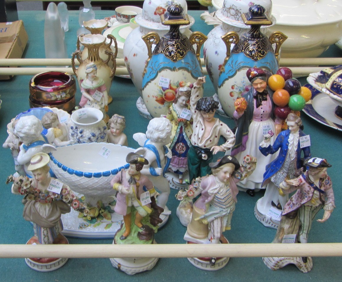 Appraisal: A quantity of ceramics including a Volkstedt porcelain figure a