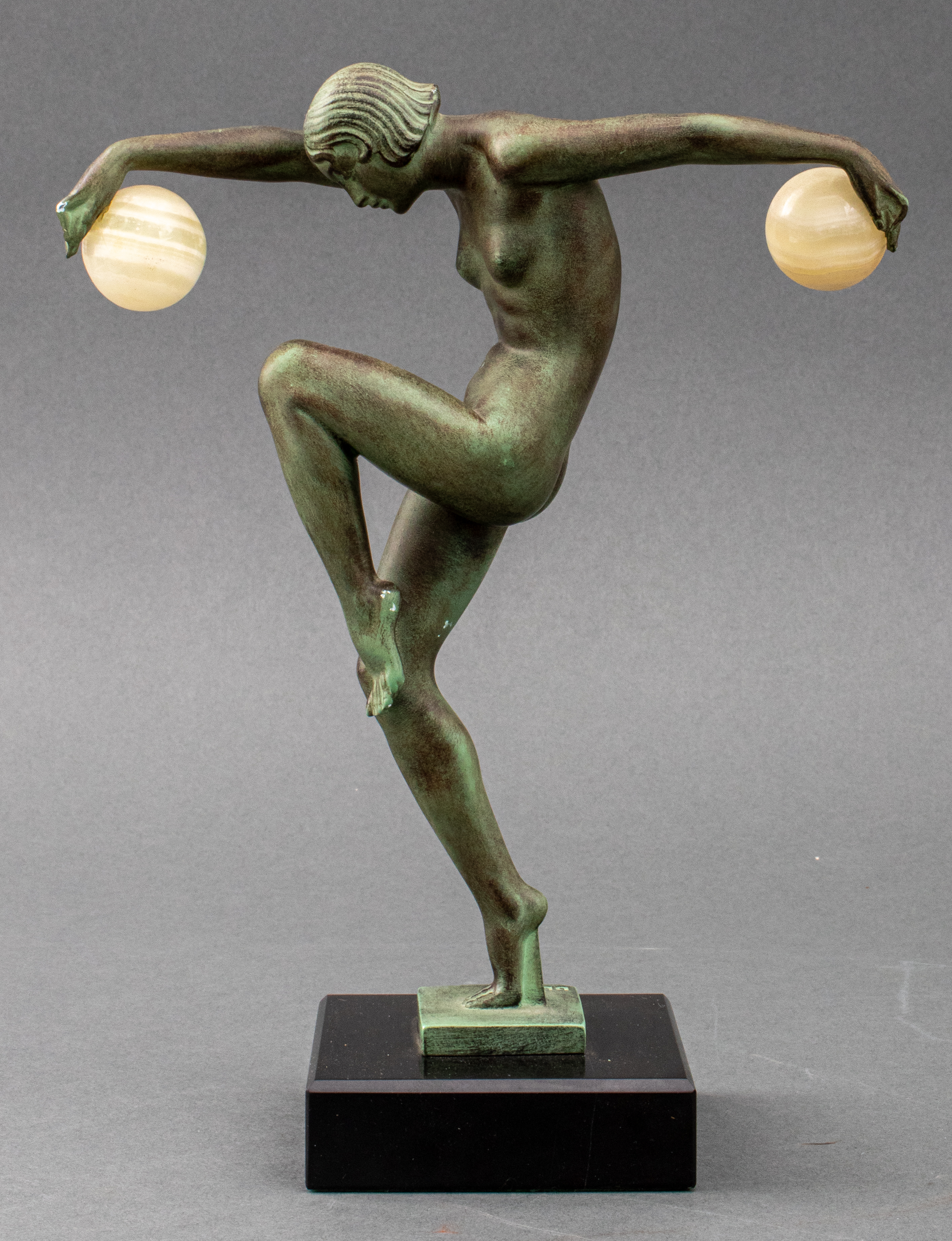 Appraisal: LEVERRIER ART DECO BRONZE DANCER SCULPTURE Max LeVerrier French -