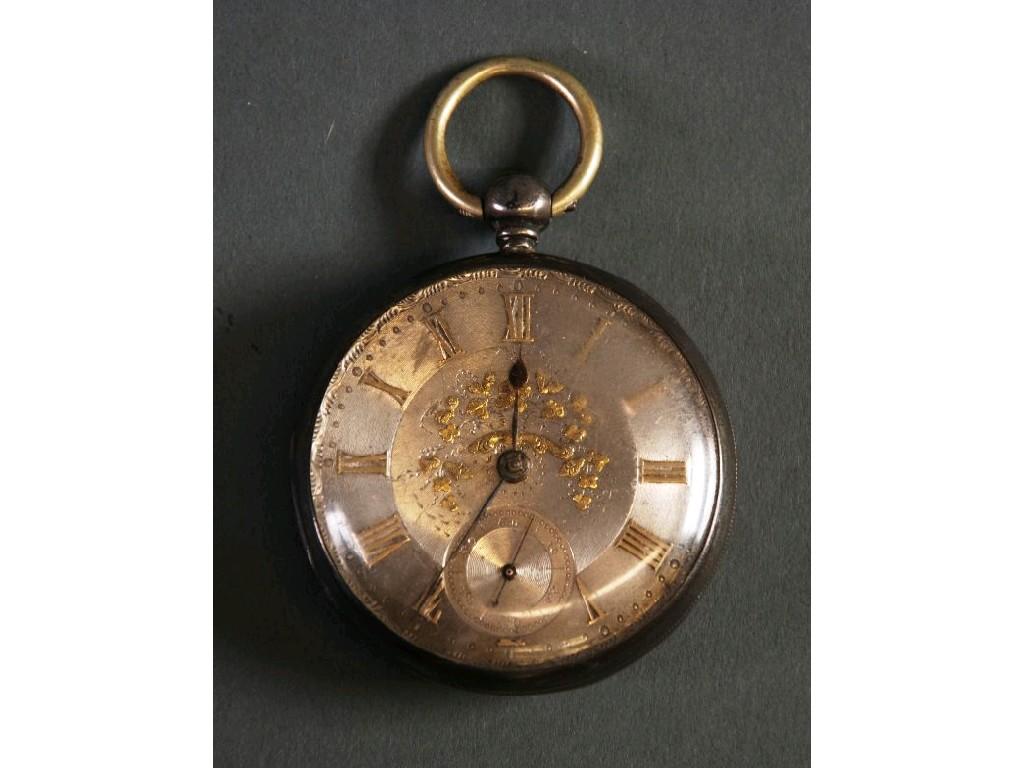 Appraisal: VICTORIAN SILVER OPEN FACED POCKET WATCH with keywind movement silvered