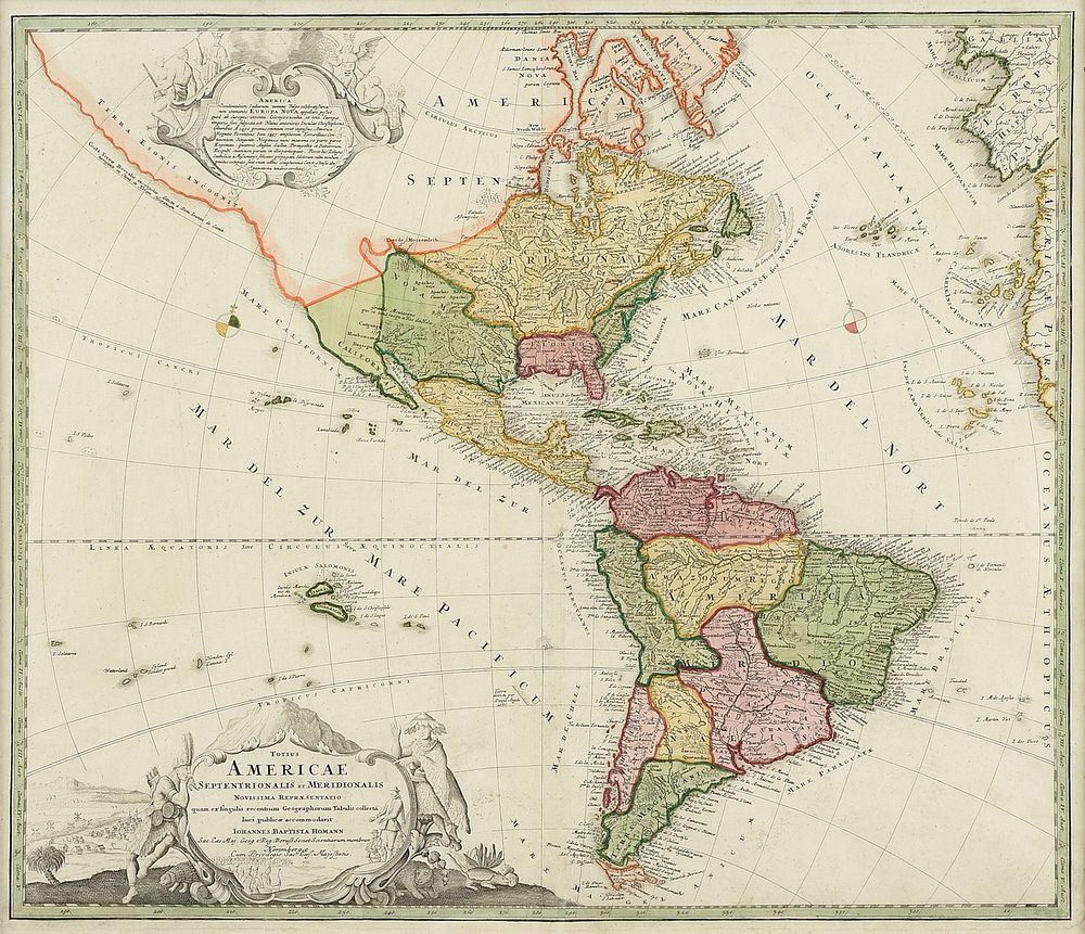 Appraisal: AN ANTIQUE MAP Totius Americae Septentrionalis et Meridionalis NUREMBERG EARLY