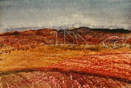 Appraisal: Sidney Nolan - Red Landscape oil on board signed 'Nolan'