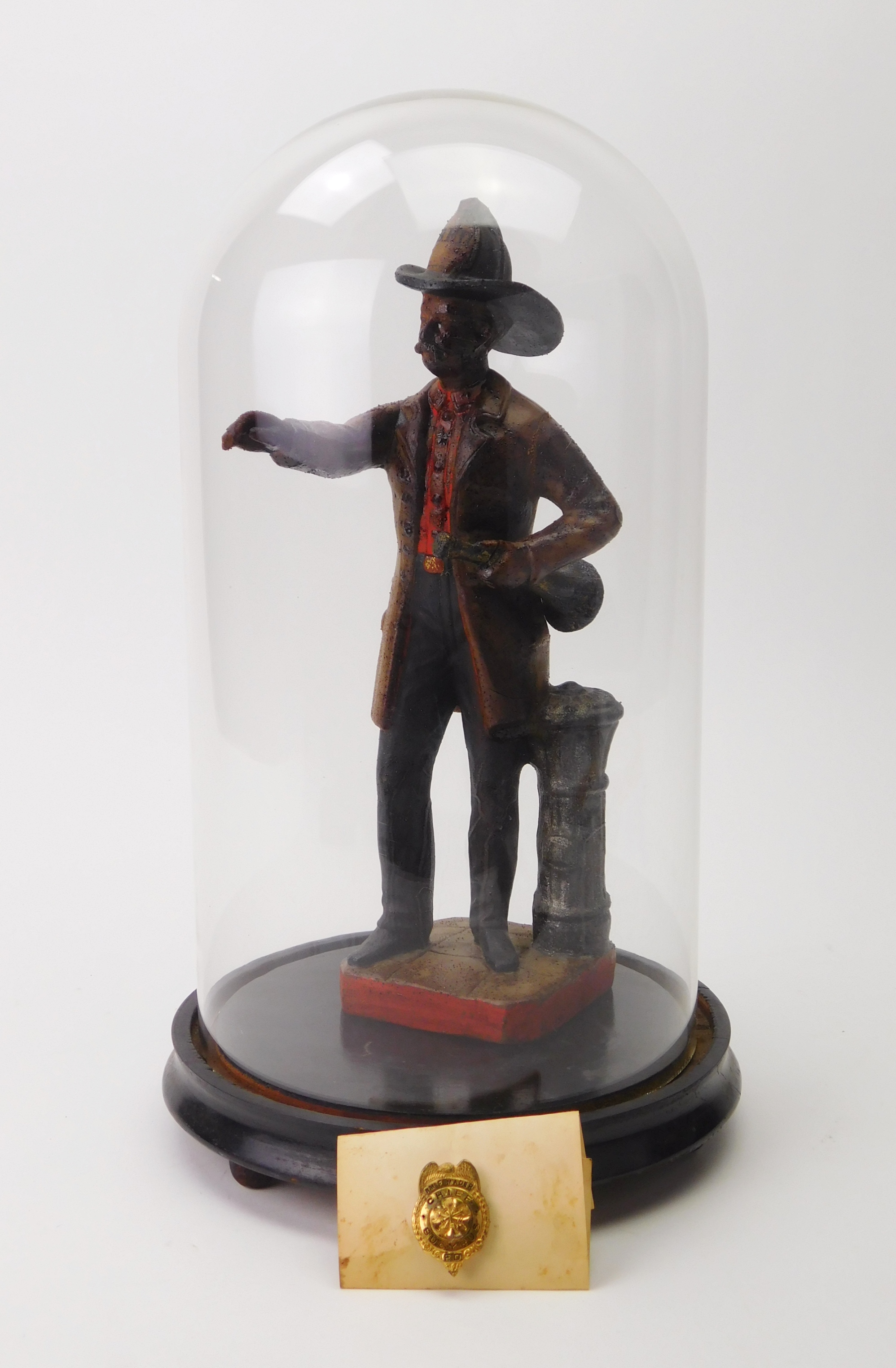 Appraisal: Early th c wax figure of a Fire Chief William