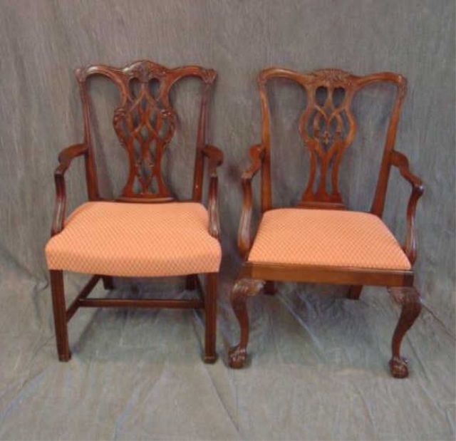 Appraisal: Two Chippendale style chairs Estimate -