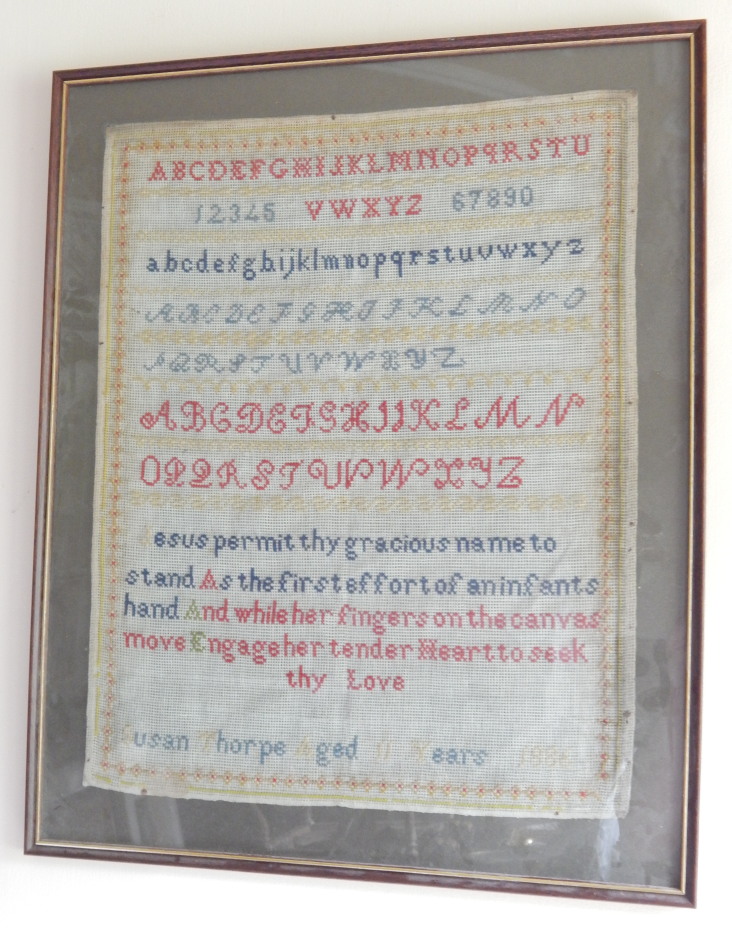 Appraisal: A Victorian alphabetic numeric and motto sampler 'Jesus Permits Thy