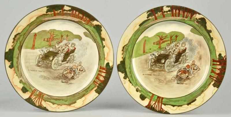 Appraisal: Lot of Royal Doulton Automobile Series Plates Both titled A-Nerve-Tonic