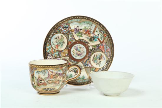 Appraisal: TWO PIECES Asian early th century Satsuma cup and saucer