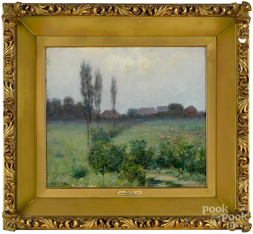 Appraisal: John Harrison Witt oil on canvas landscape John Harrison Witt