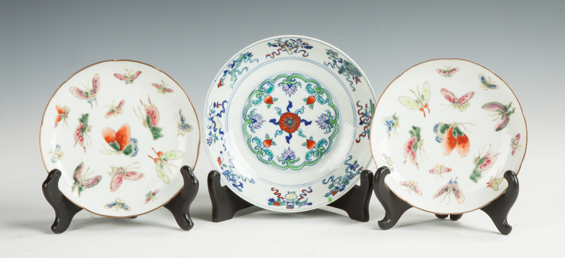 Appraisal: Pair of Chinese Hand Painted Porcelain Plates a Deep Dish