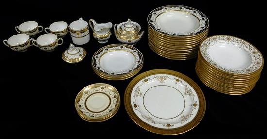 Appraisal: Minton china with swag motif on ivory ground approximately thirty-nine