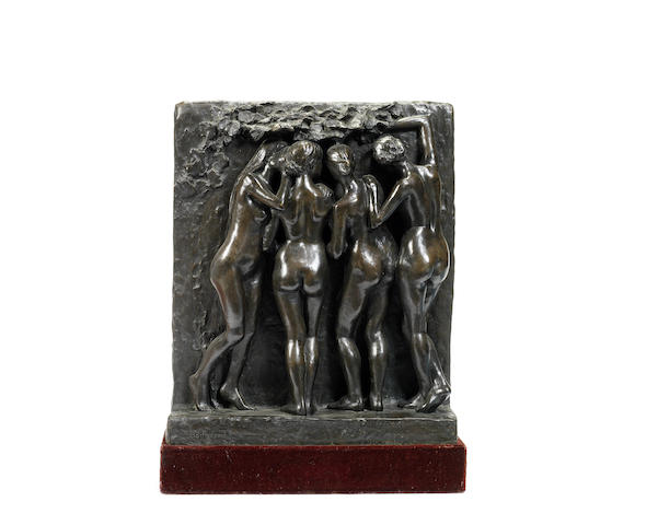 Appraisal: Albert Bartholom French - 'The Secret' a Figural Bronze Sculpture