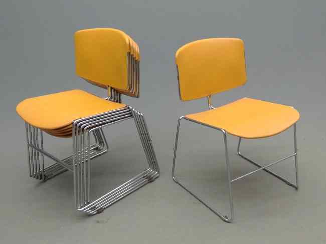 Appraisal: Set of six Steelcase ''Max-Stacker'' chairs '' Seat Ht ''