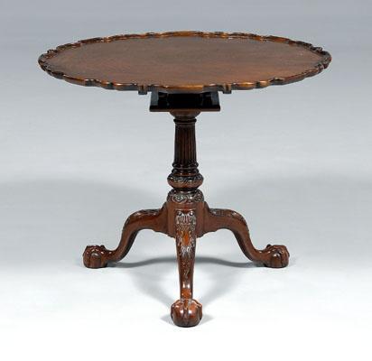 Appraisal: Chippendale style tea table mahogany modern reproduction by Kindel after