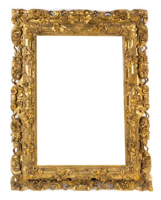 Appraisal: Sale Lot A Continental Giltwood Frame th century of vertical