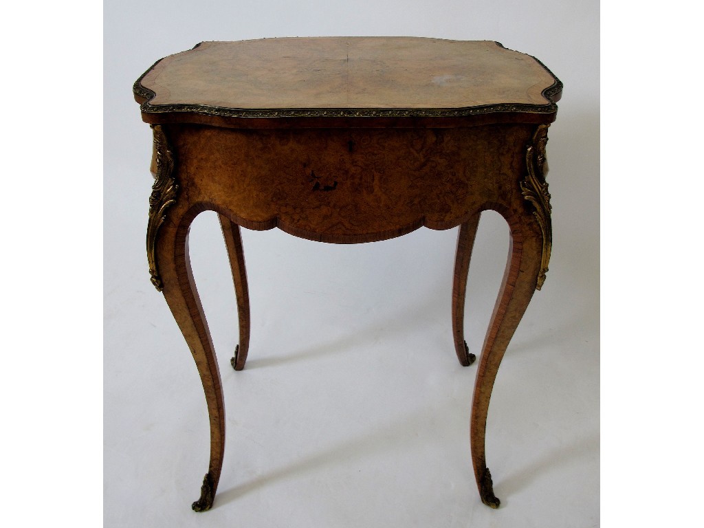 Appraisal: A late Victorian Louis XV style walnut work table the