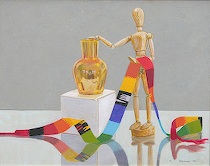 Appraisal: Phyllis Sloane American Contemporary Still Life With Mannequin Egg tempera