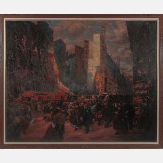 Appraisal: Gaston Prunier - Boulevard a Paris Oil on canvas Signed