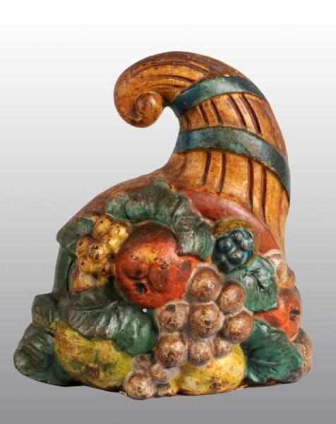 Appraisal: Cast Iron Cornucopia Doorstop Description Hubley numbered Condition Excellent Size