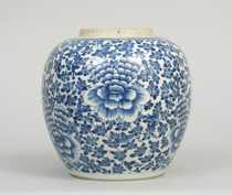 Appraisal: White and Blue Kangxi Ginger Jar circa This white porcelain