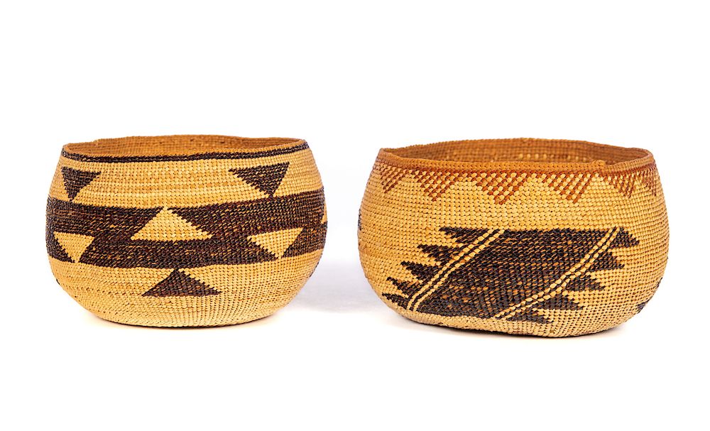 Appraisal: Native American Woven Baskets Good condition with normal wear Please