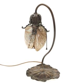 Appraisal: Attr Charles Frederick Eaton abalone shell lamp Attr Charles Frederick