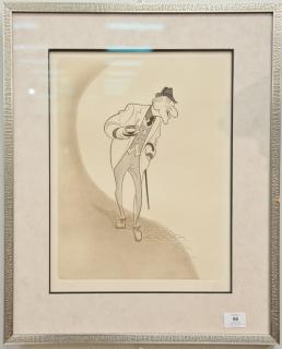 Appraisal: Al Hirschfeld - etching of Jimmy Durante signed in pencil