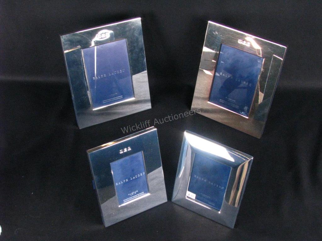 Appraisal: Four Ralph Lauren Silver Plate Picture Frames two x frames