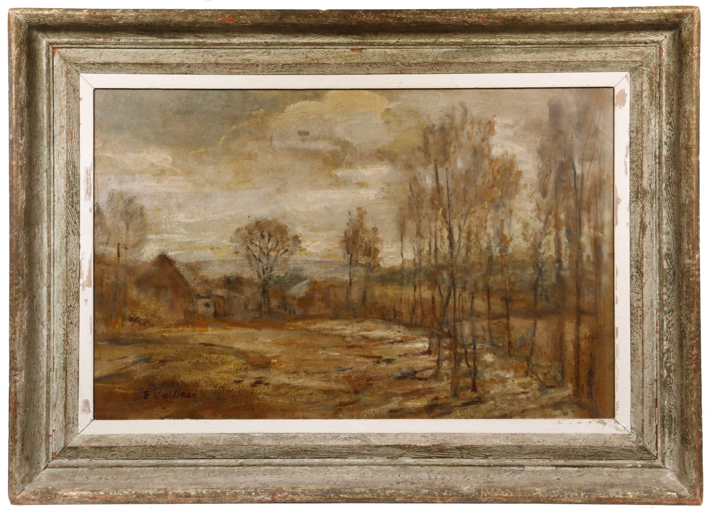 Appraisal: EDOUARD VUILLARD FRANCE - Early Winter Landscape with Farm Buildings