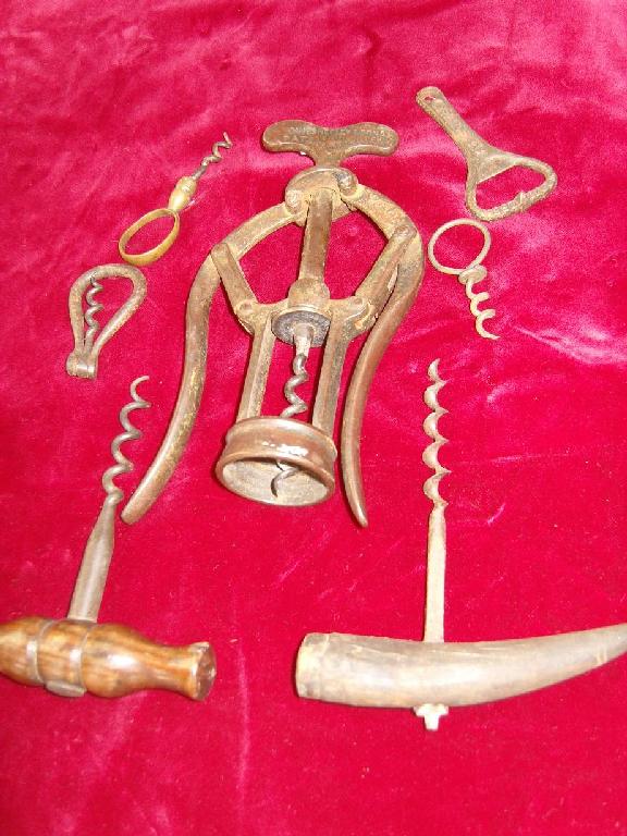 Appraisal: A James Heeley Sons patent double lever corkscrew and six