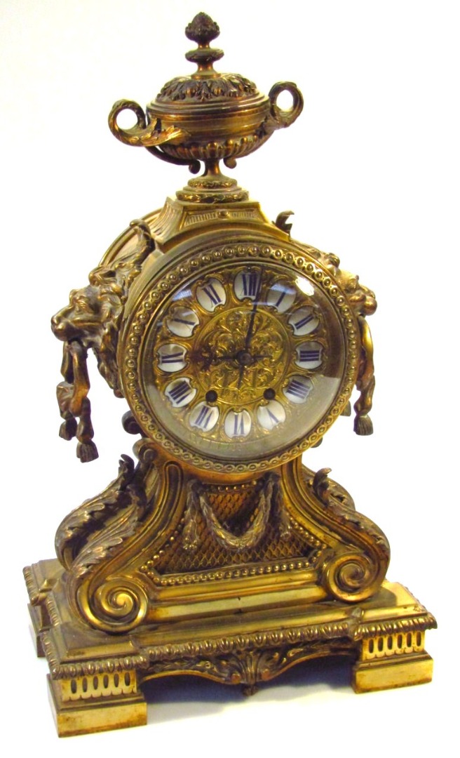 Appraisal: A thC neo-classical design mantel clock the gilt brass cm