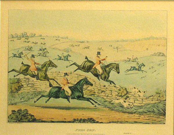 Appraisal: After Henry Alken Sporting Prints Handcolored engravings printed on wove