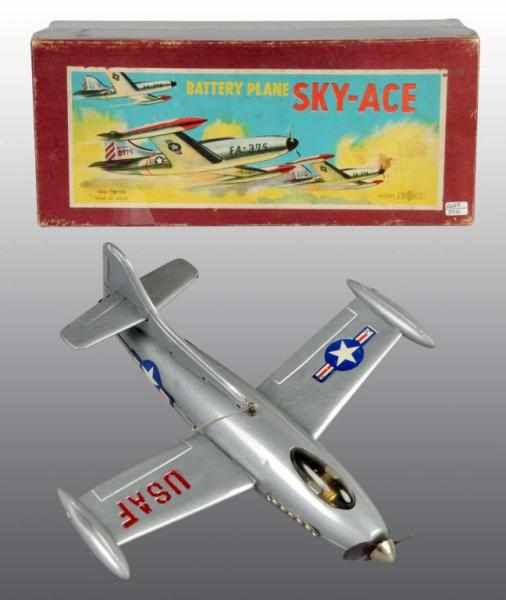 Appraisal: Tin Sky-Ace Airplane Battery-Operated Toy Description Japanese Working Made by