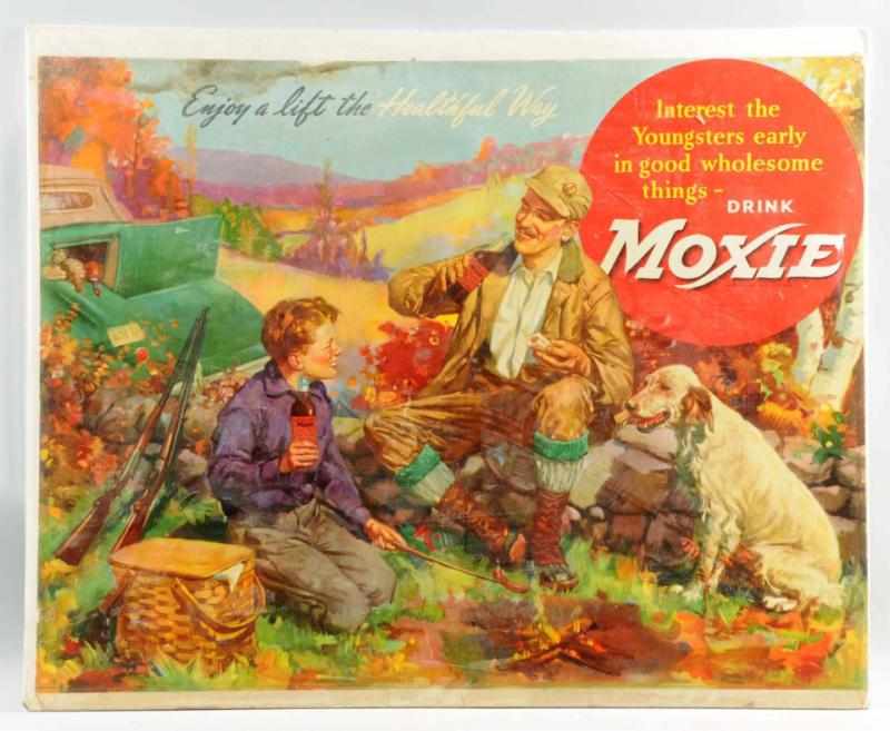 Appraisal: Cardboard Moxie Father and Son Sign Great color and graphics