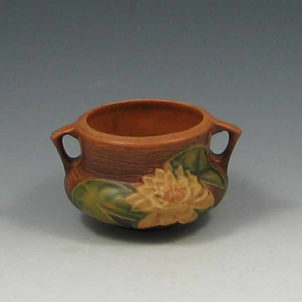 Appraisal: Roseville Water Lily Jardiniere brown marked Roseville USA - ''