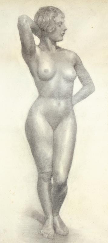 Appraisal: ARTIST UNKNOWN POSSIBLY AUSTRALIAN SCHOOL EARLY TH CENTURY Standing Nude