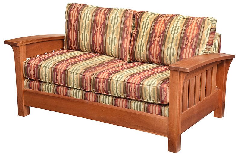 Appraisal: Stickley Arts and Crafts Style Cherry Loveseat branded mark and