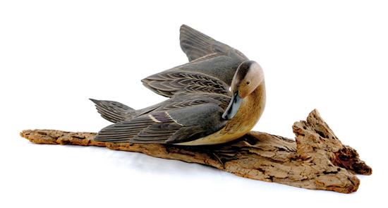 Appraisal: Dan Brown carved and painted duck decoy dated underside marked