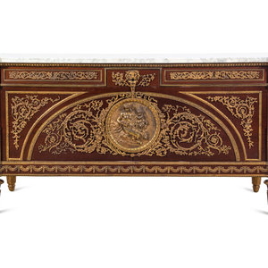 Appraisal: A Louis XVI Style Gilt Bronze Mounted Mahogany Marble-Top Commode