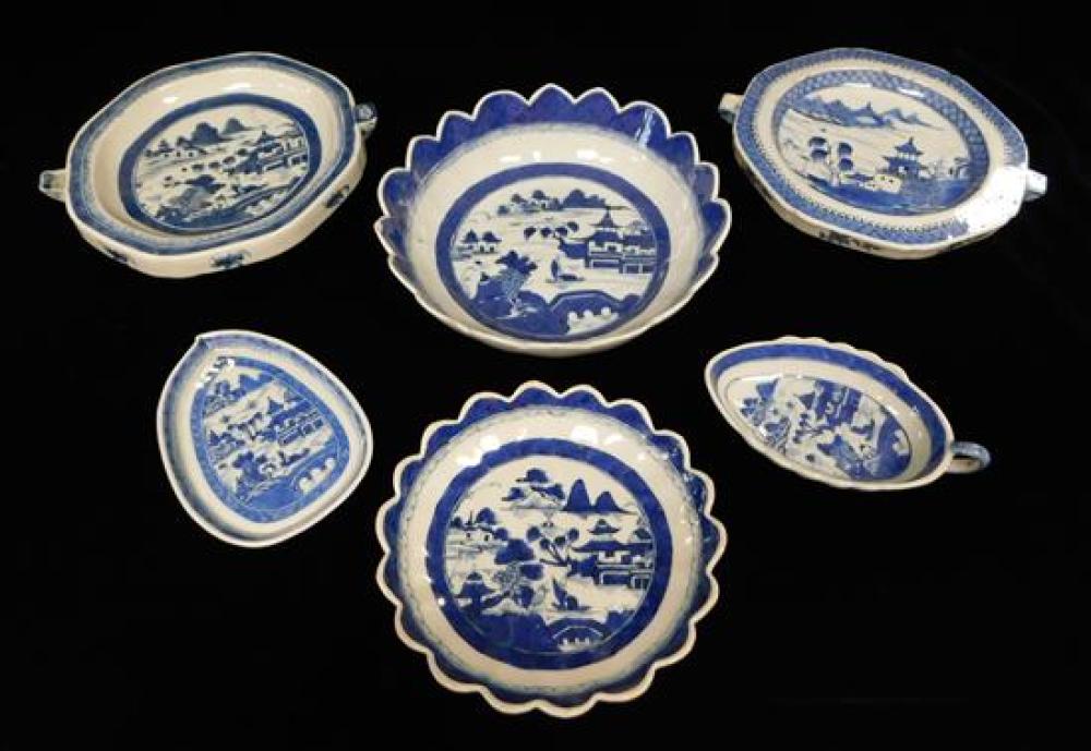 Appraisal: ASIAN Chinese Export porcelain Canton th C six pieces including