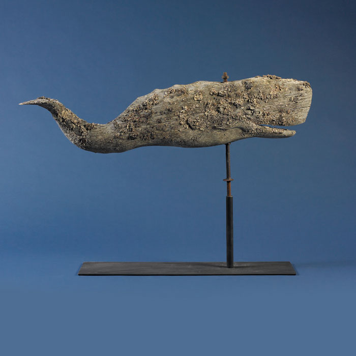 Appraisal: NEW ENGLAND WEATHERED PINE SPERM WHALE WEATHRVANE On rod now